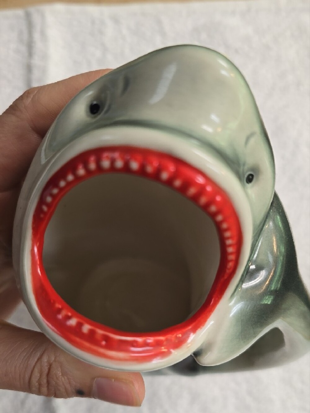 Ceramic Shark Tiki Glass Or Vase - Picture 8 of 11